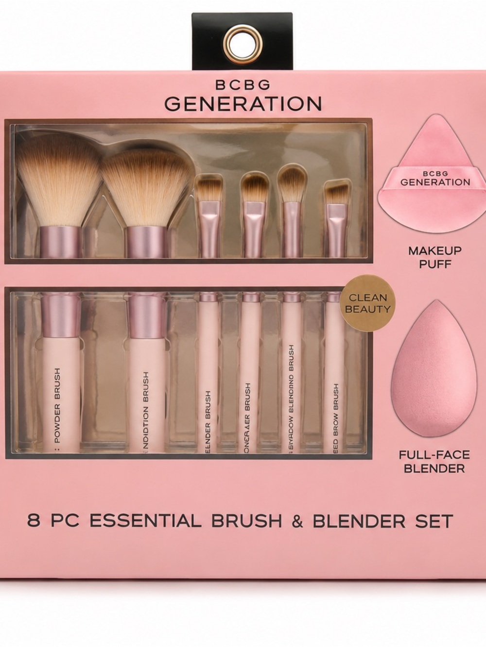 BCBGeneration Pink 8-Piece Makeup Brush & Blender Set